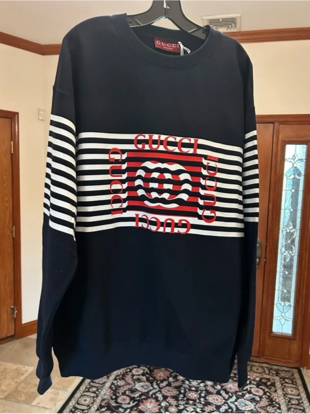 Gucci logo print 100% cotton sweatshirt size XXL made in Italy